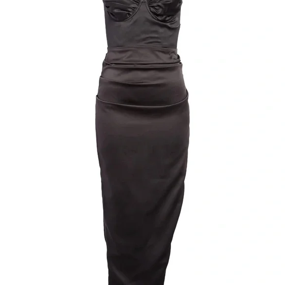 House of CB satin black Flora dress size XL - Picture 3 of 6